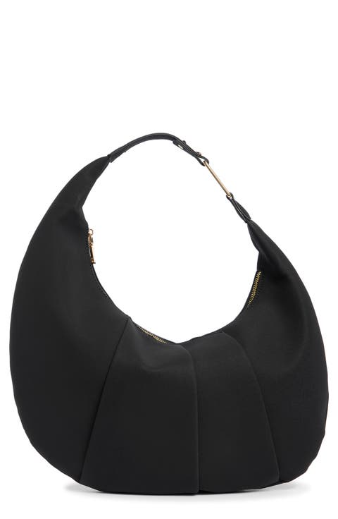 Faux Suede Hobo Bag