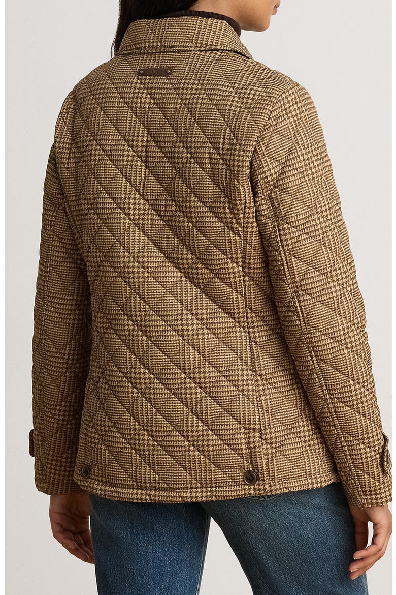 Houndstooth Quilted Jacket, Alternate, color, CAMEL/ COGNAC
