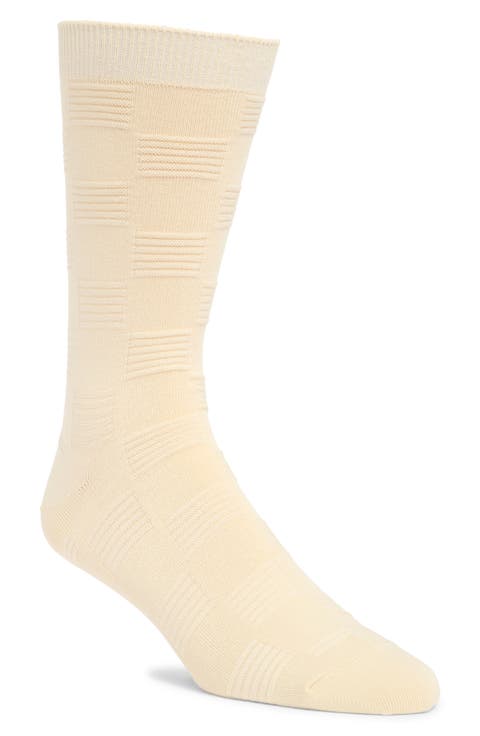 Textured Check Viscose Blend Socks