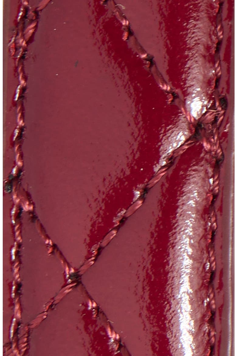 Diamond Quilted Leather Belt, Alternate, color, BURGUNDY