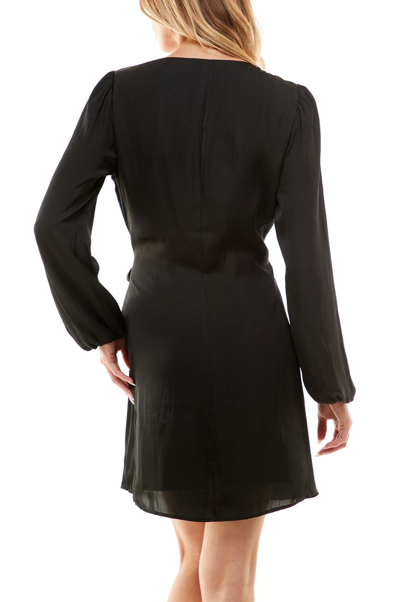 Socialite Satin Long Sleeve Wrap Dress, Alternate, color, 