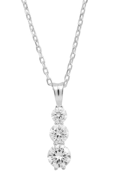 Moissanite Three Stone Pendant Necklace