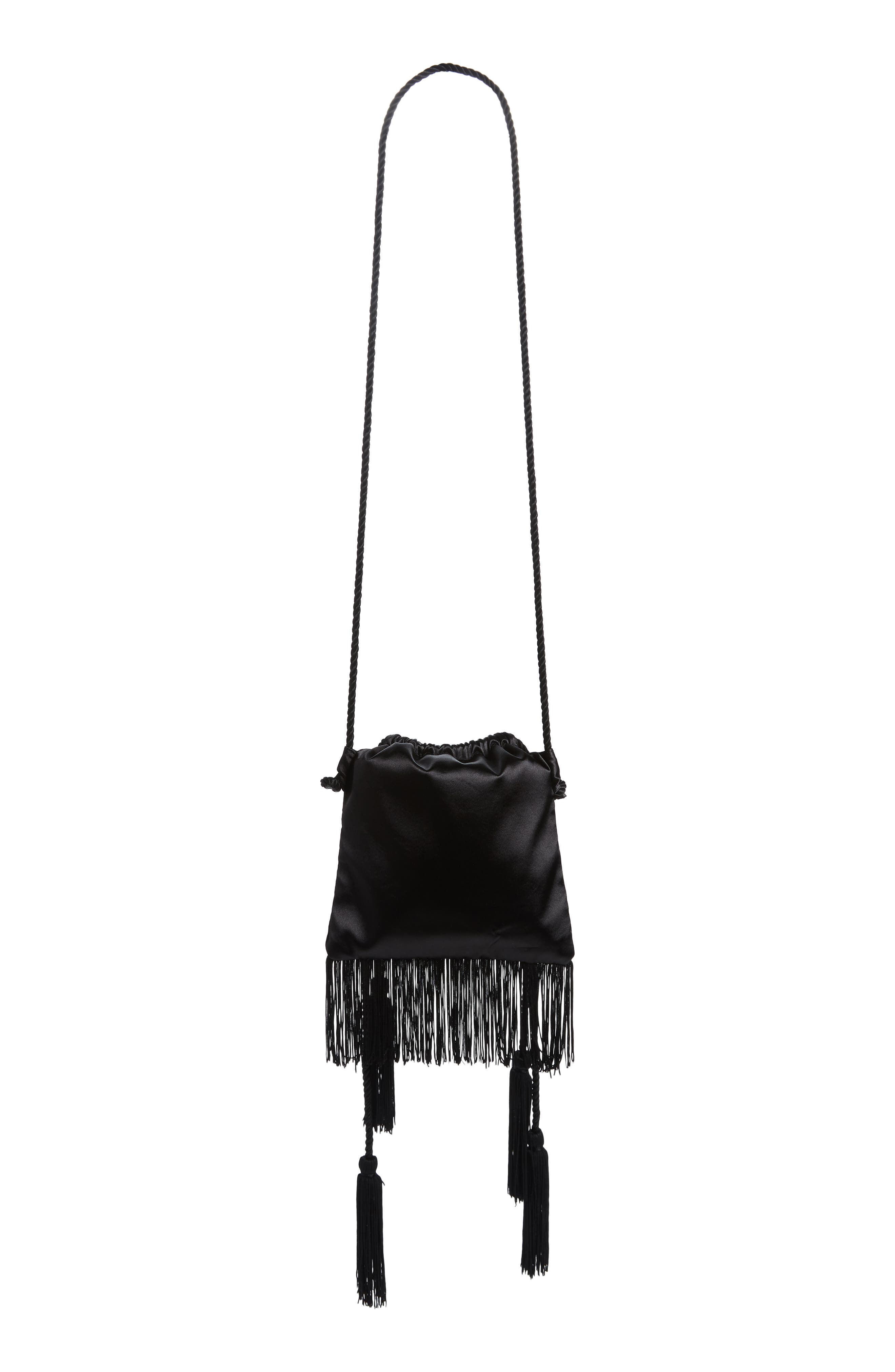 Trouvé Tassel Satin Pouch, Alternate, color, 
