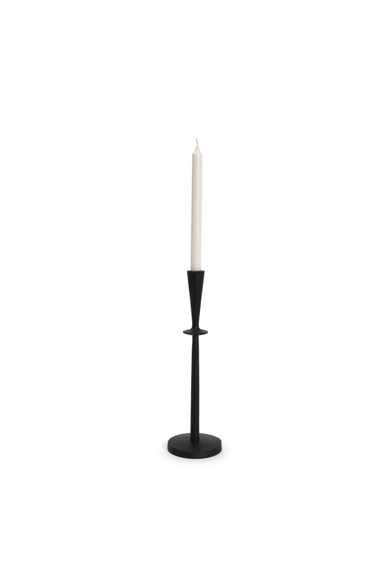 Qwin Cast Aluminum Candle Holder, Main, color, Black