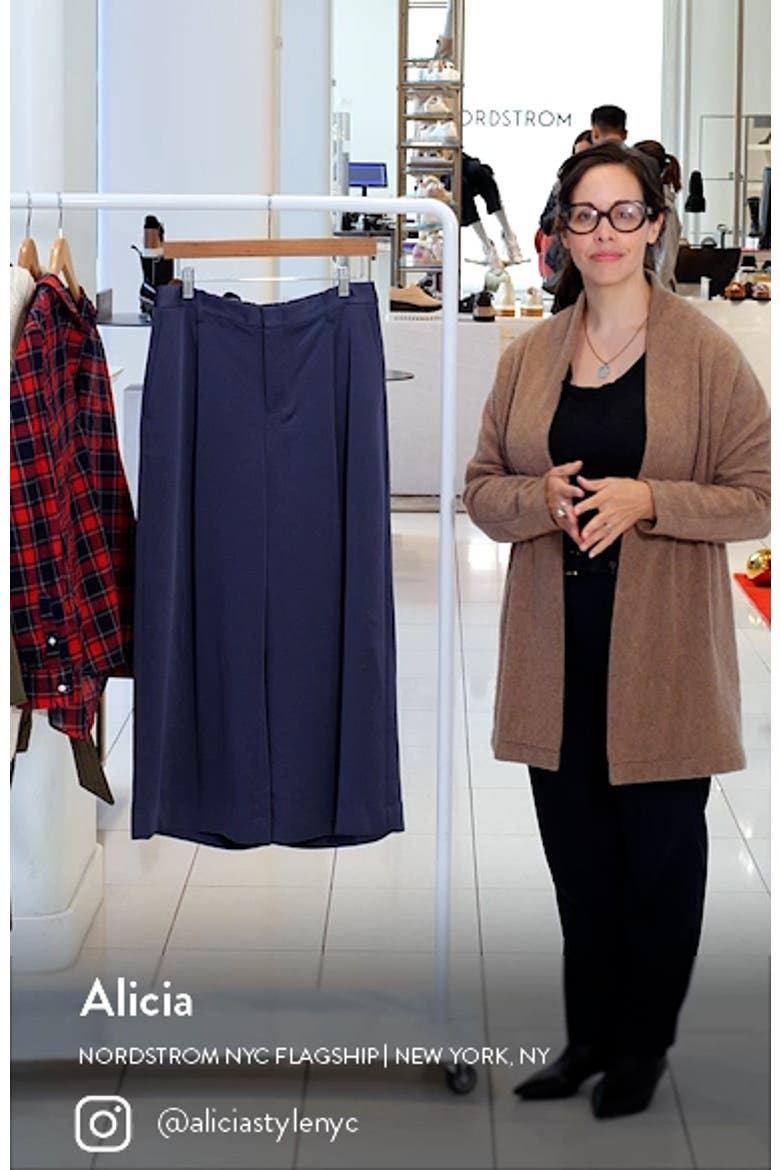 Mid Rise Satin Culottes video