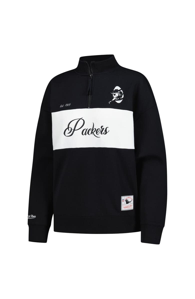 Mitchell & Ness Women's Mitchell & Ness Black Green Bay Packers Quarter-Zip Jacket, Alternate, color, Black