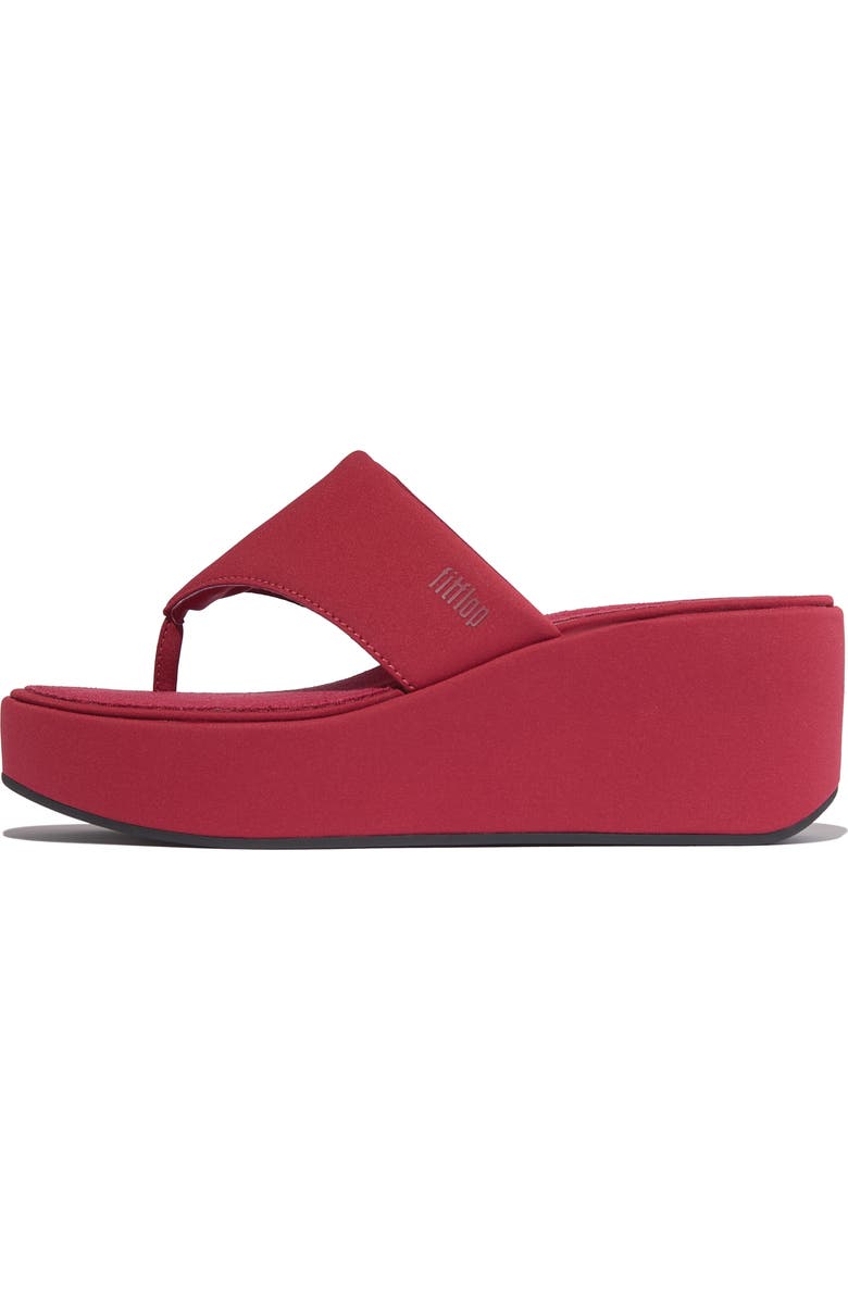 FitFlop Platfforms Wedge Toe Post, Alternate, color, Burnt Berry