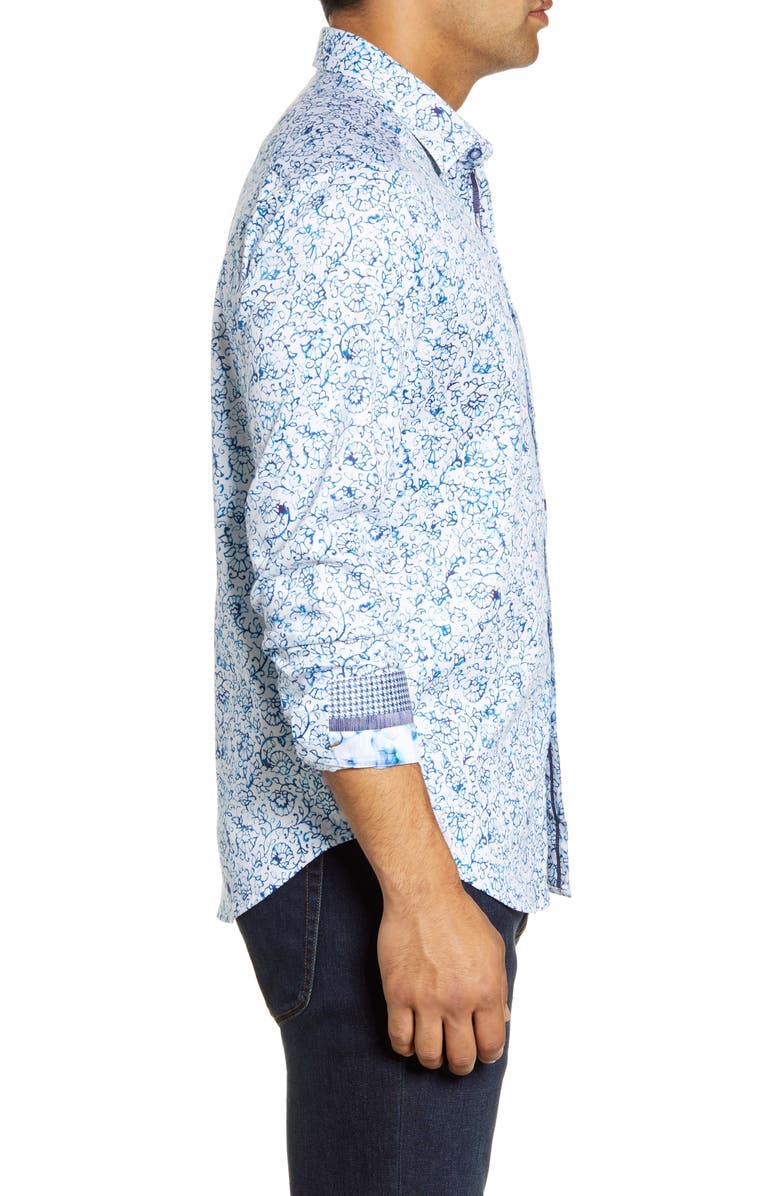 Robert Graham Garland Regular Fit Floral Button-Up Sport Shirt, Alternate, color,