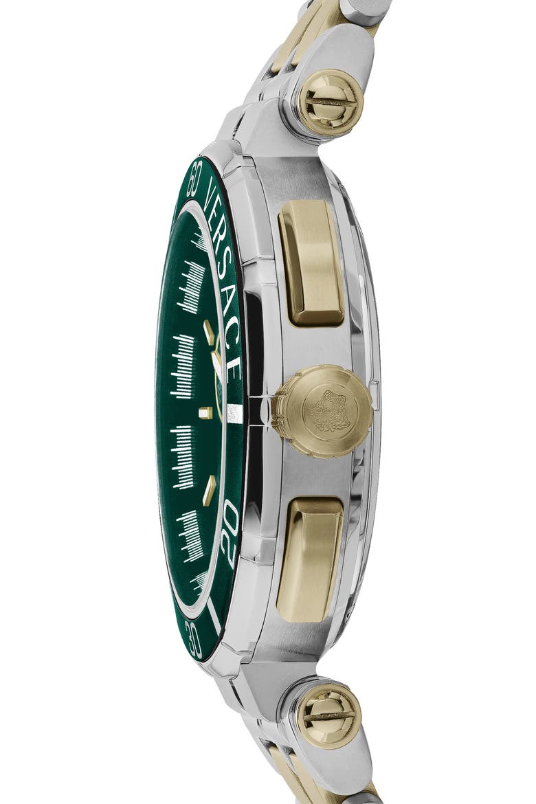 Greca Chronograph Bracelet Watch, 45mm, Alternate, color, TWO TONE