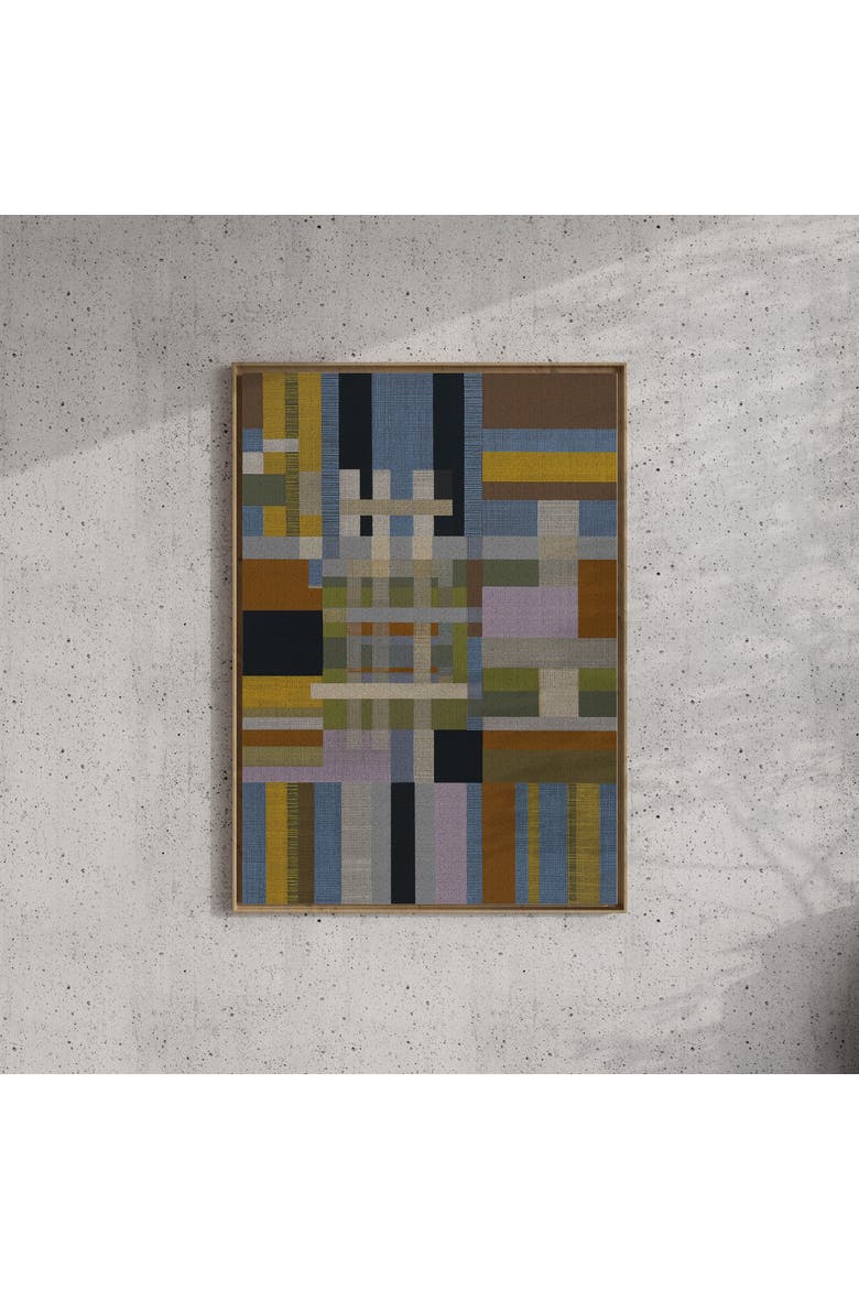 Woven Perspectives No. 08 Geometric Abstract Art Print, Alternate, color, Natural Oak Frame - 12x16