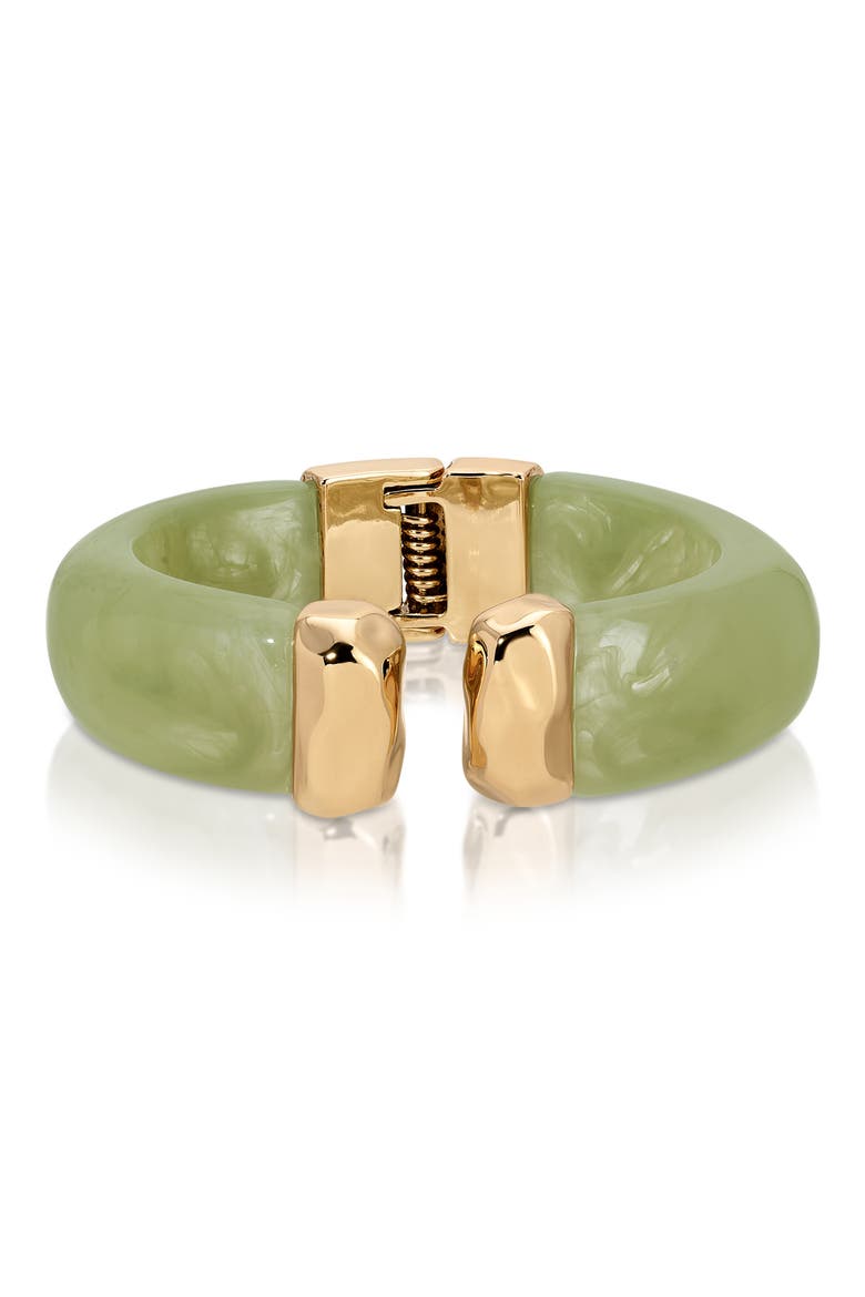 Carved Relic Cuff, Main, color, OLIVE