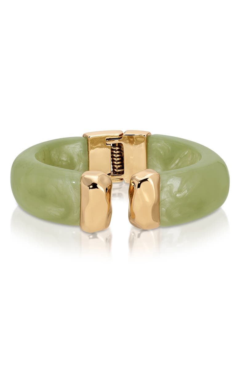 Ettika Carved Relic Cuff, Main, color, Olive
