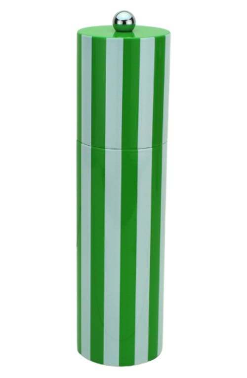 Addison Ross London Stripe Lacquer Wood Mill In Leaf/white