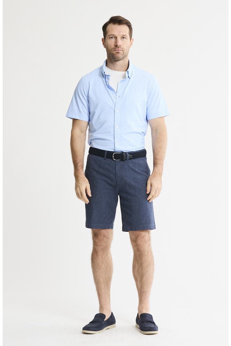 Stretch Chambray Shorts, Alternate, color, NAVY