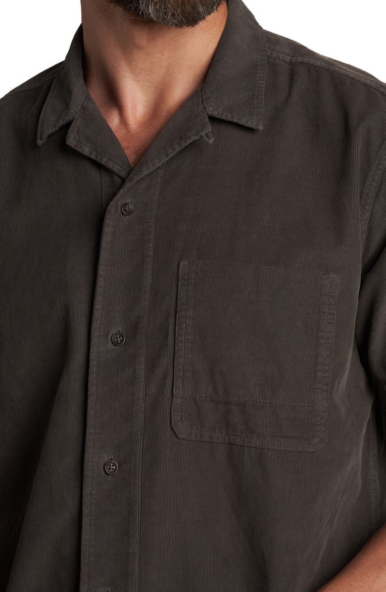 Rowan Zion Cotton Corduroy Short Sleeve Button-Up Shirt, Alternate, color, 