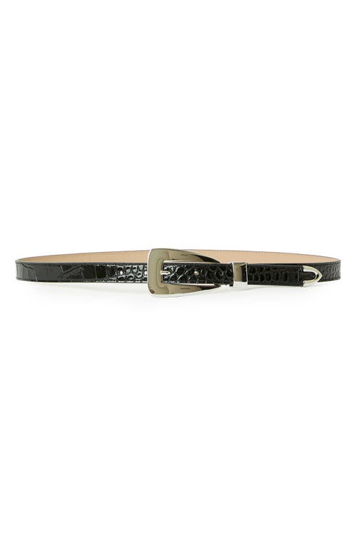 B-low The Belt Briar Croco-embossed Leather Belt In Black