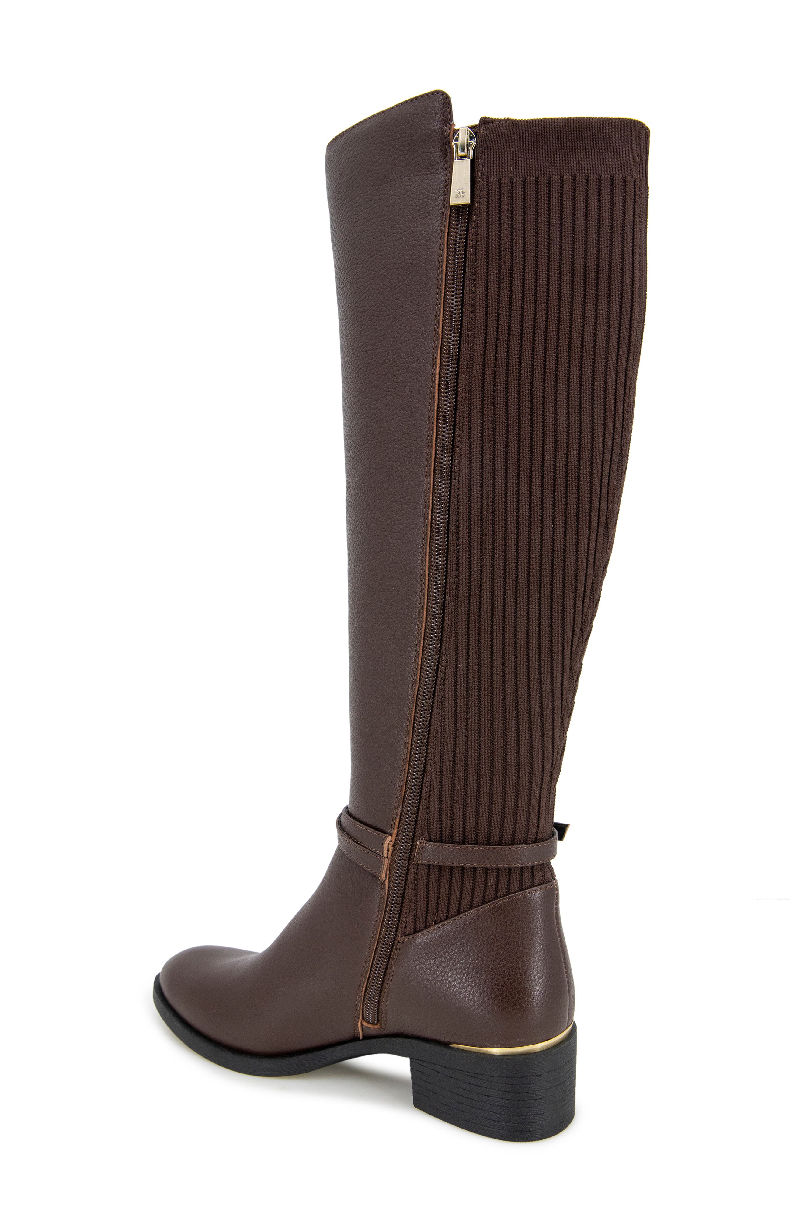 Kenneth Cole Lanica Knee High Boot, Alternate, color, Chocolate Leather