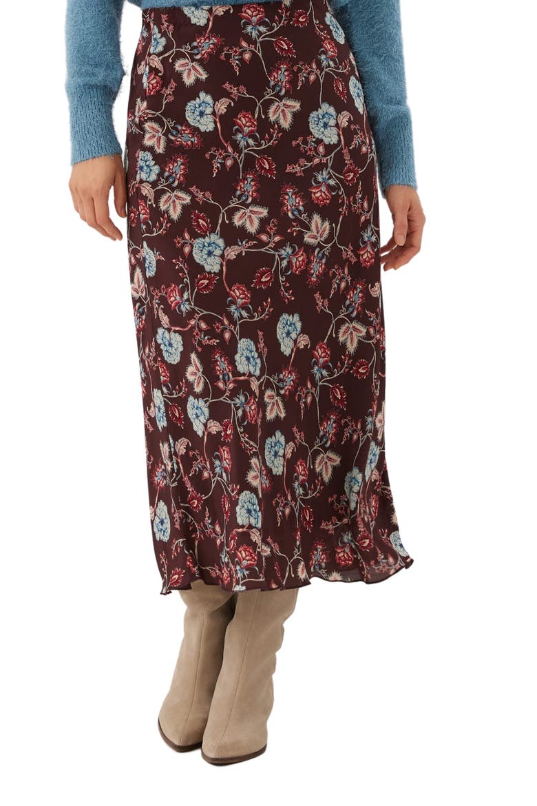 Bias Cut Midi Skirt, Main, color, PRINT