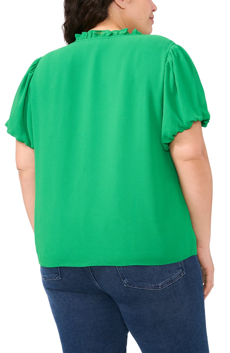 CeCe Ruffle Tie Neck Puff Sleeve Top, Alternate, color, 