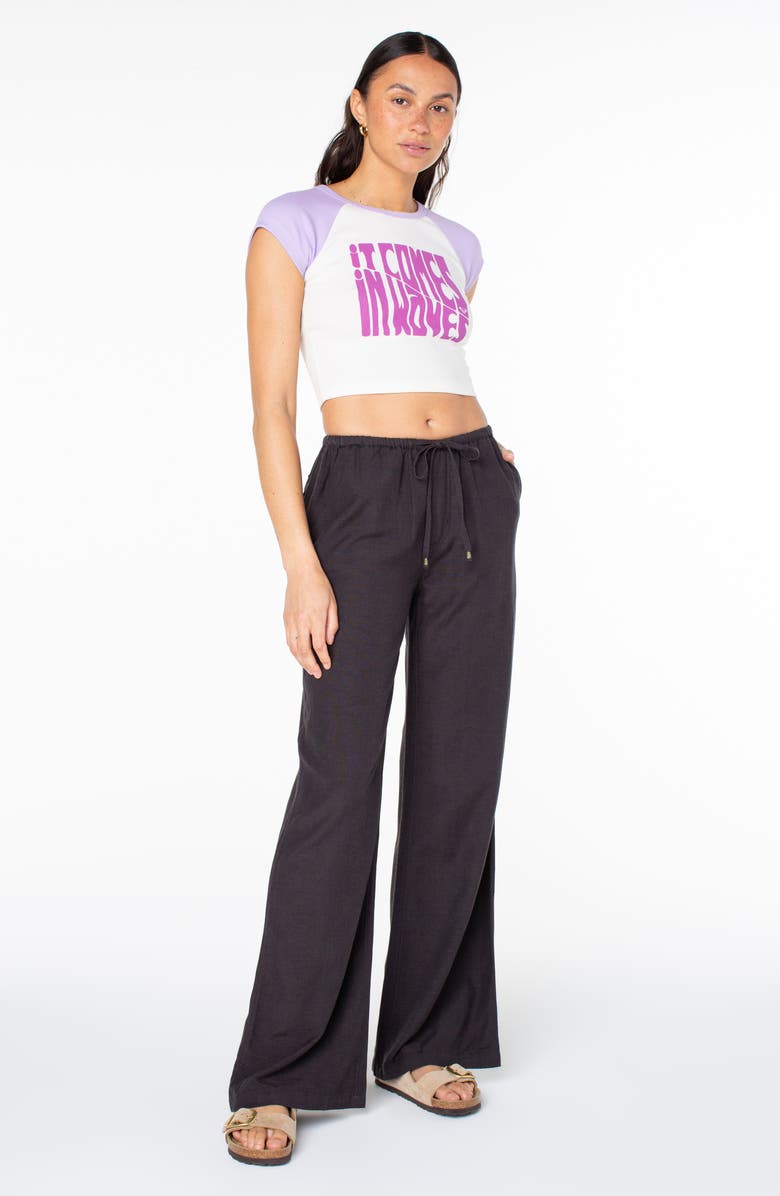 Roxy Comes in Waves Crop Graphic T-Shirt, Alternate, color, Lilac Breeze Comes In Waves