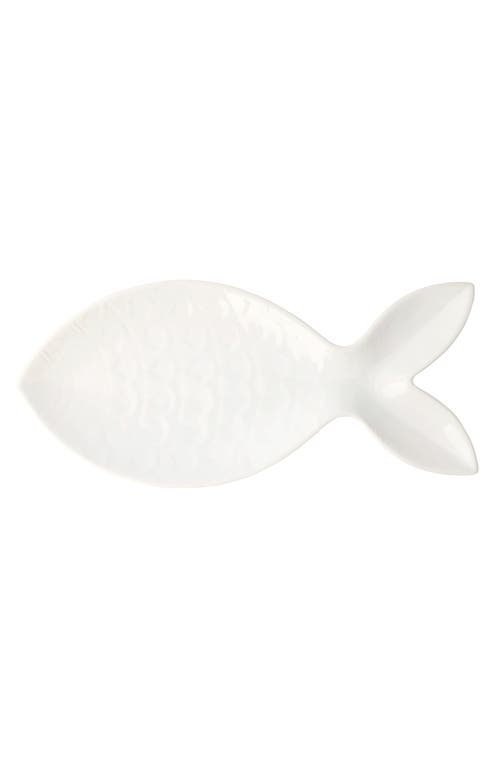 VIETRI Santorini Figural Fish Platter in White 