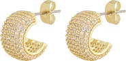 Adornia 14k Gold Plated Cubic Zirconia Chubby Huggie Hoop Earrings