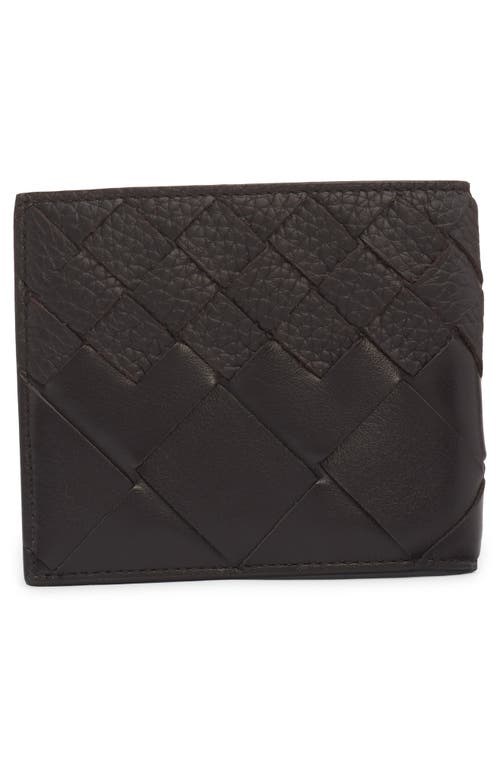 Bottega Veneta Men Fondente Color Bi-fold Wallet In Intrecciato