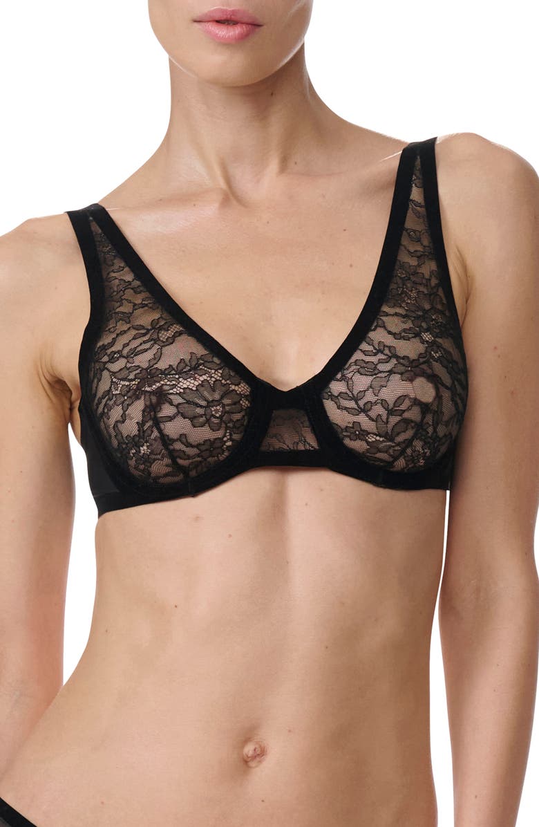 Wolford Unlindes Underwire Plunge Bra, Main, color, 