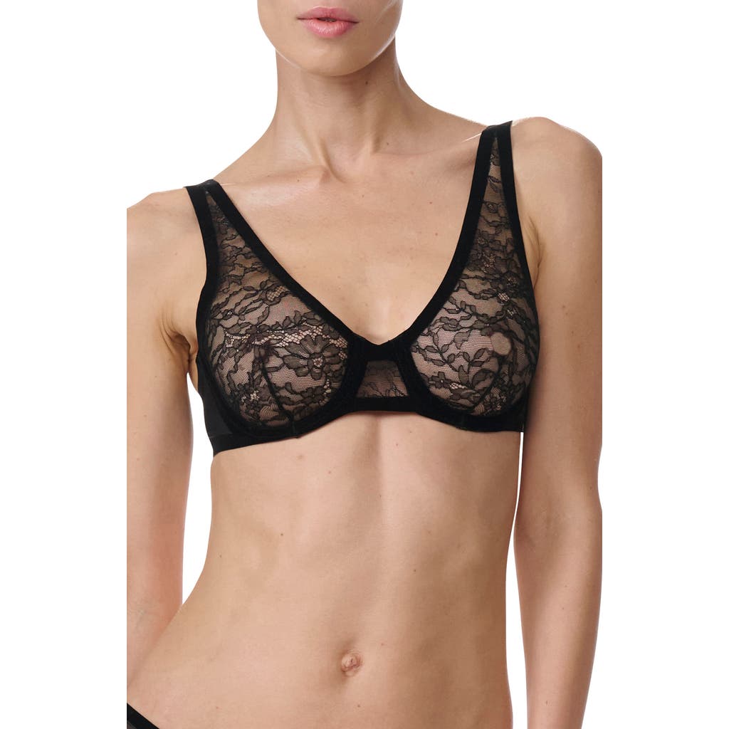 Wolford Unlindes Underwire Plunge Bra In Black