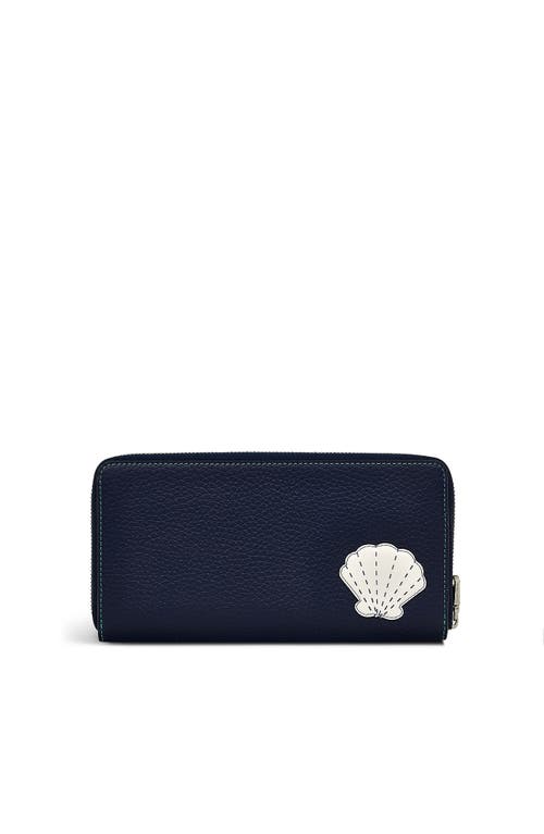 Radley Starfish And Seashells Large Zip Around Wallet In Blue