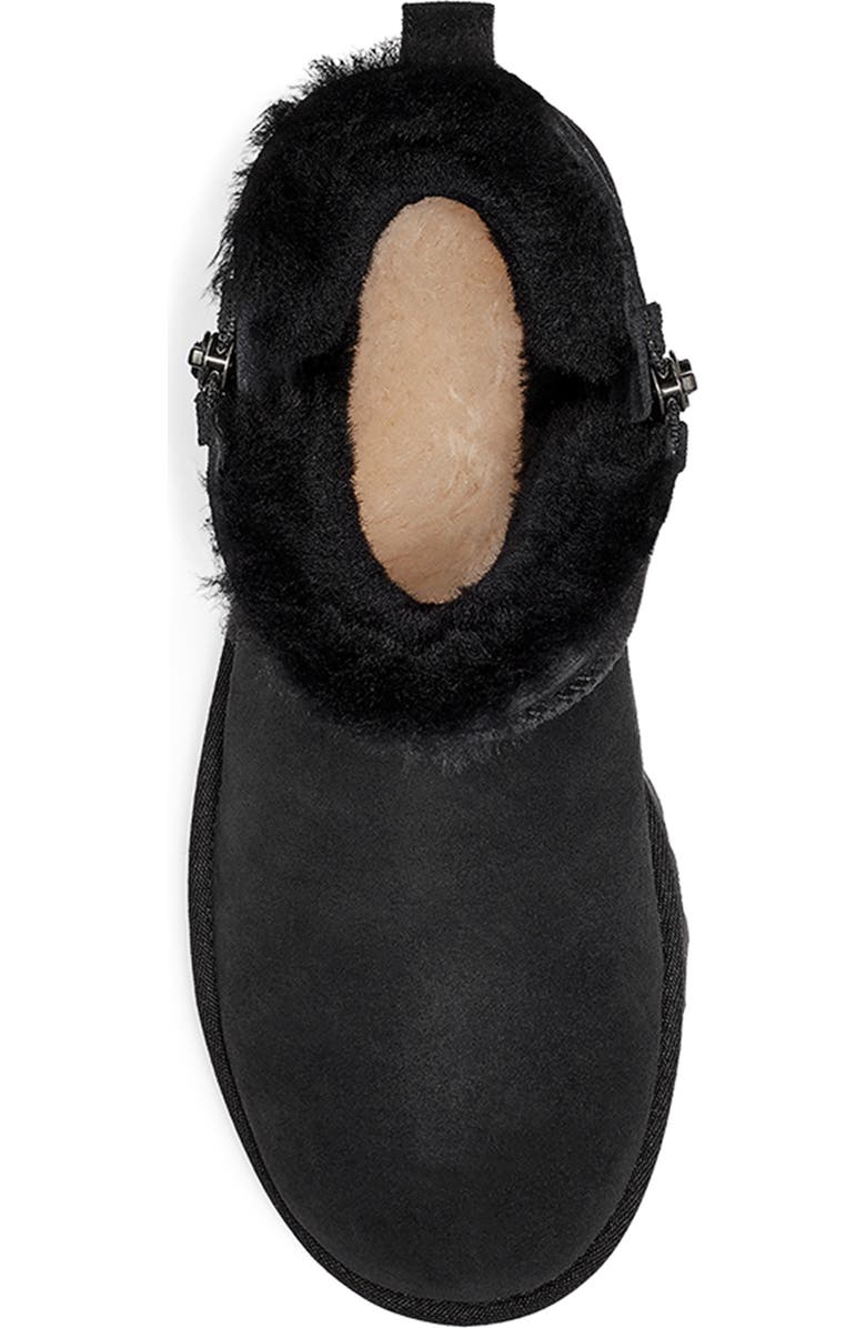 UGG<sup>®</sup> Classic Suede Mini Double Zip Genuine Shearling Boot, Alternate, color,