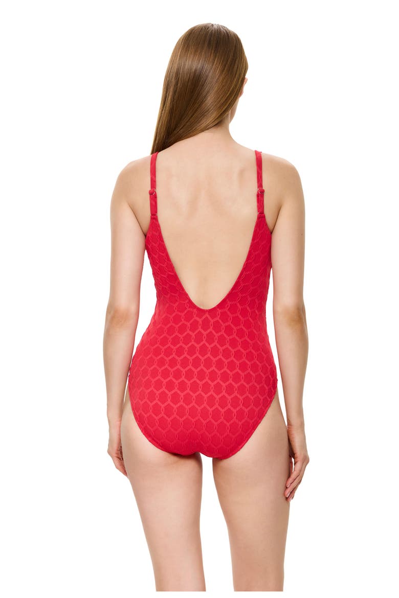 Chained Reaction Textured U Wire One Piece, Alternate, color, Red