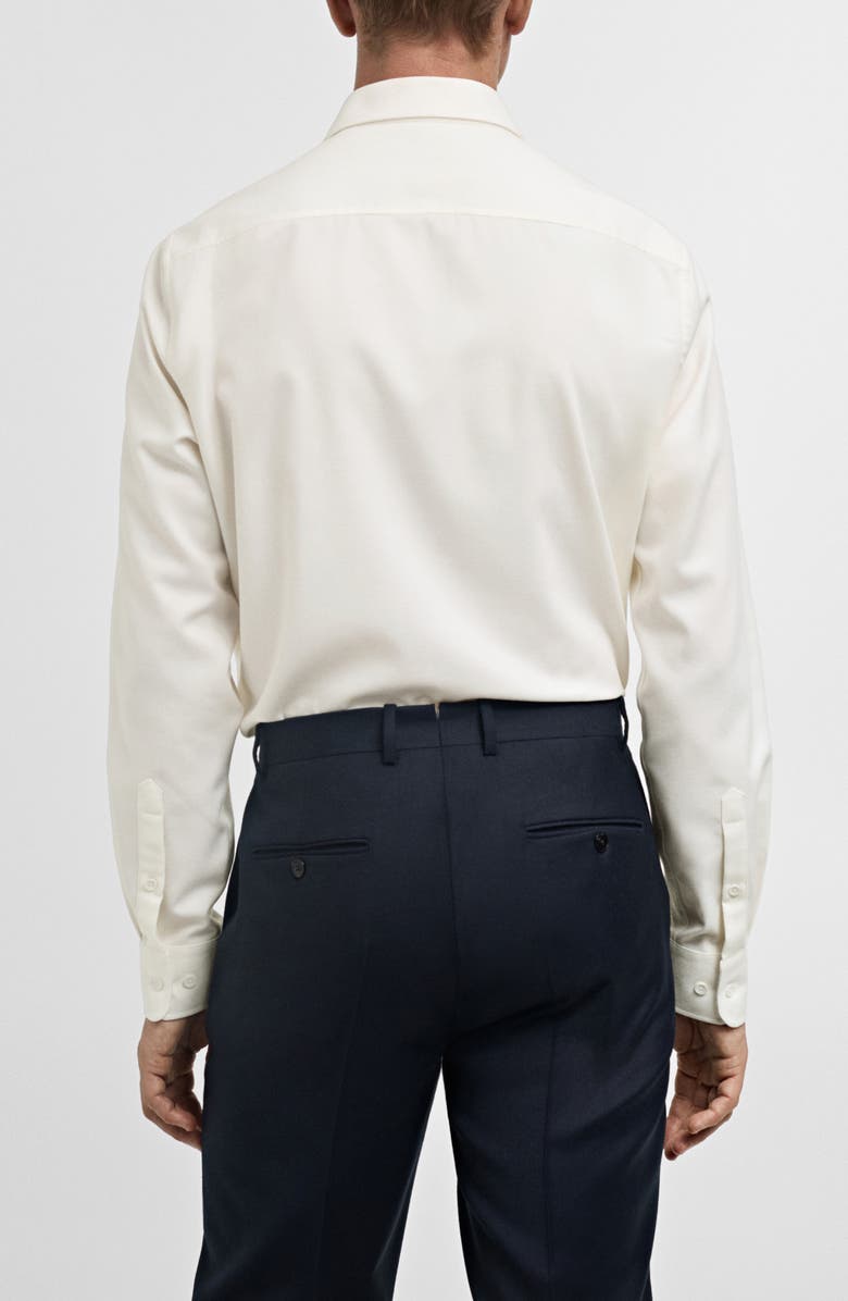 MANGO Slim Fit Cotton & Cashmere Button-Up Shirt, Alternate, color, 