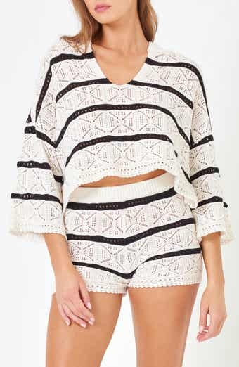 LSPACE Diamond Eyes Stripe Cover-Up Hoodie