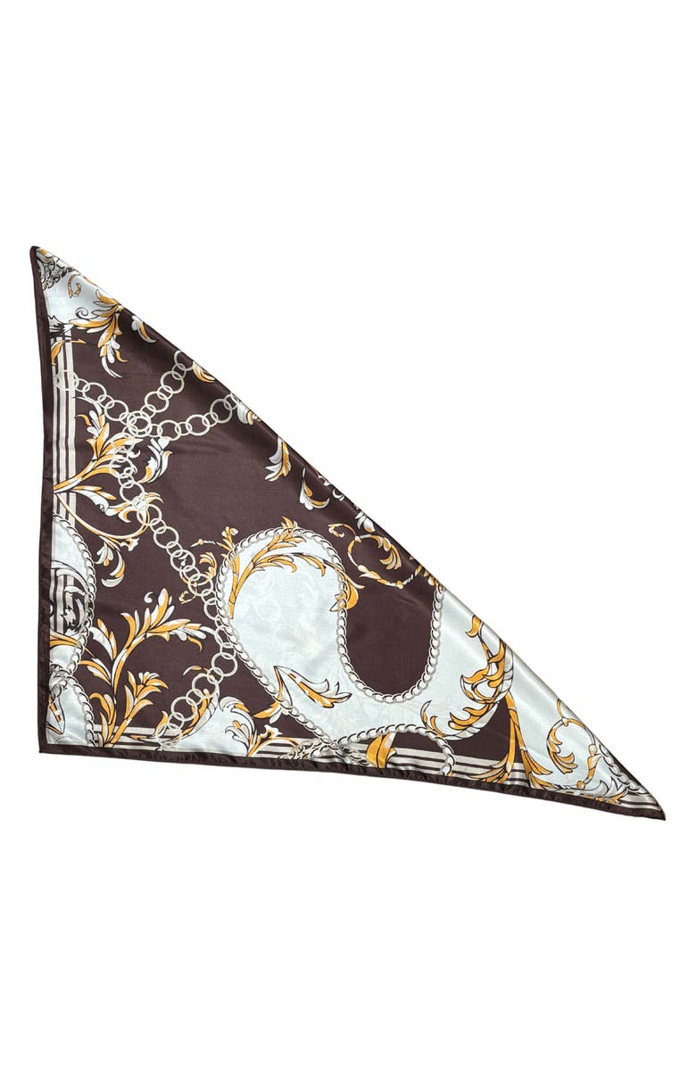 MARCUS ADLER Chain Print Satin Scarf, Alternate, color, Brown