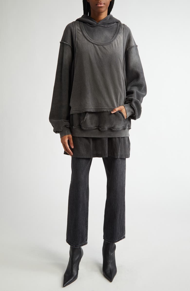 Alexander Wang Gender Inclusive Oversize Layered Hoodie, Alternate, color, 