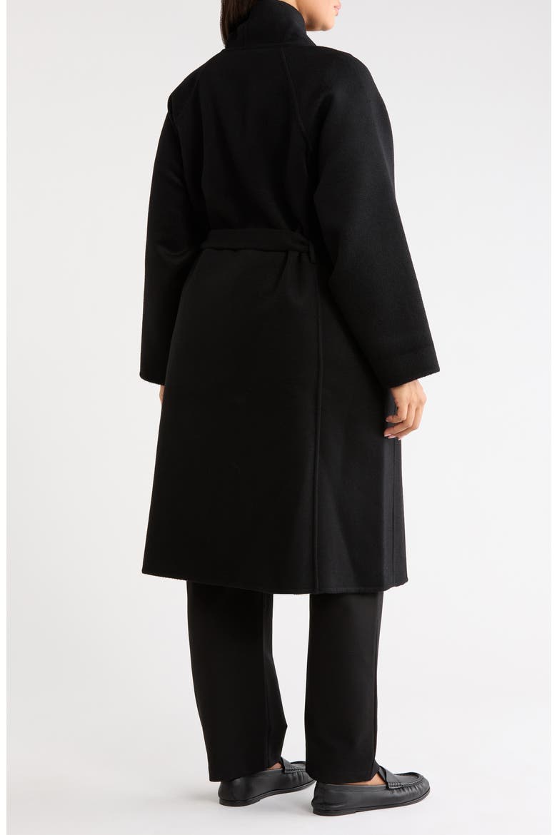Drape Neck Wool Coat, Alternate, color, BLACK