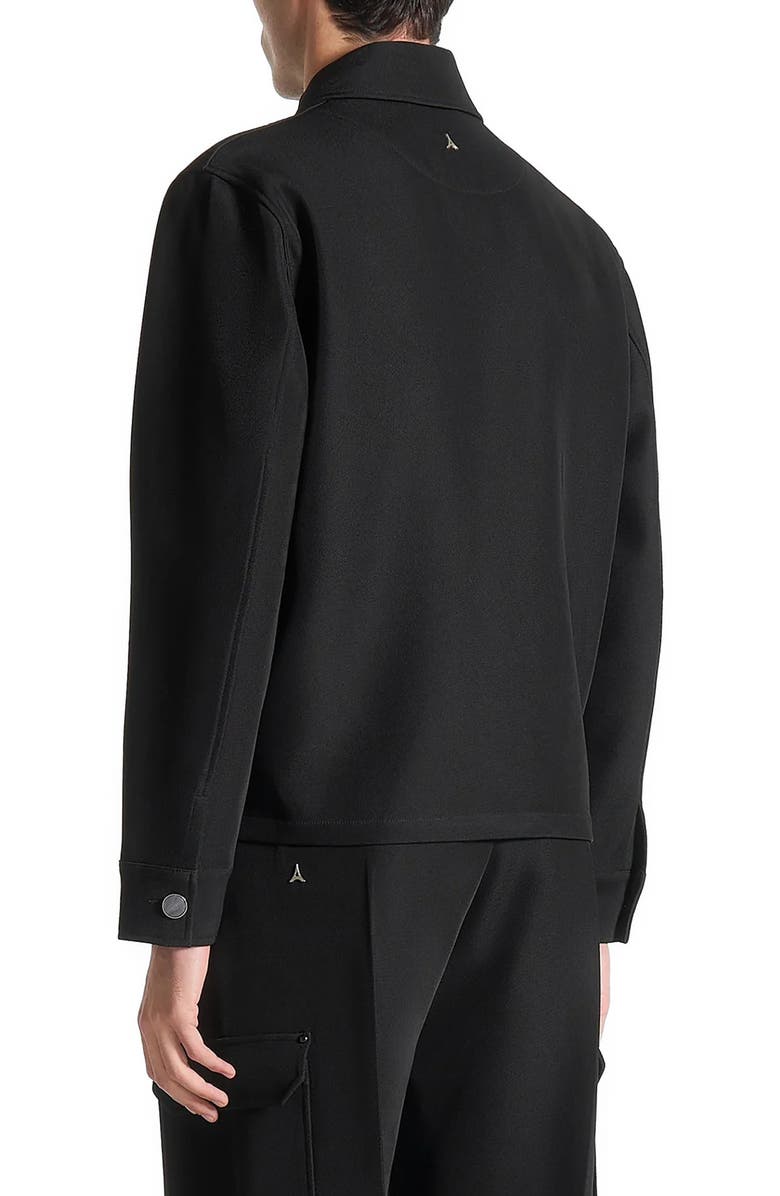 Manière De Voir Benoit Twill Pocket Cropped Shirt, Alternate, color, Black