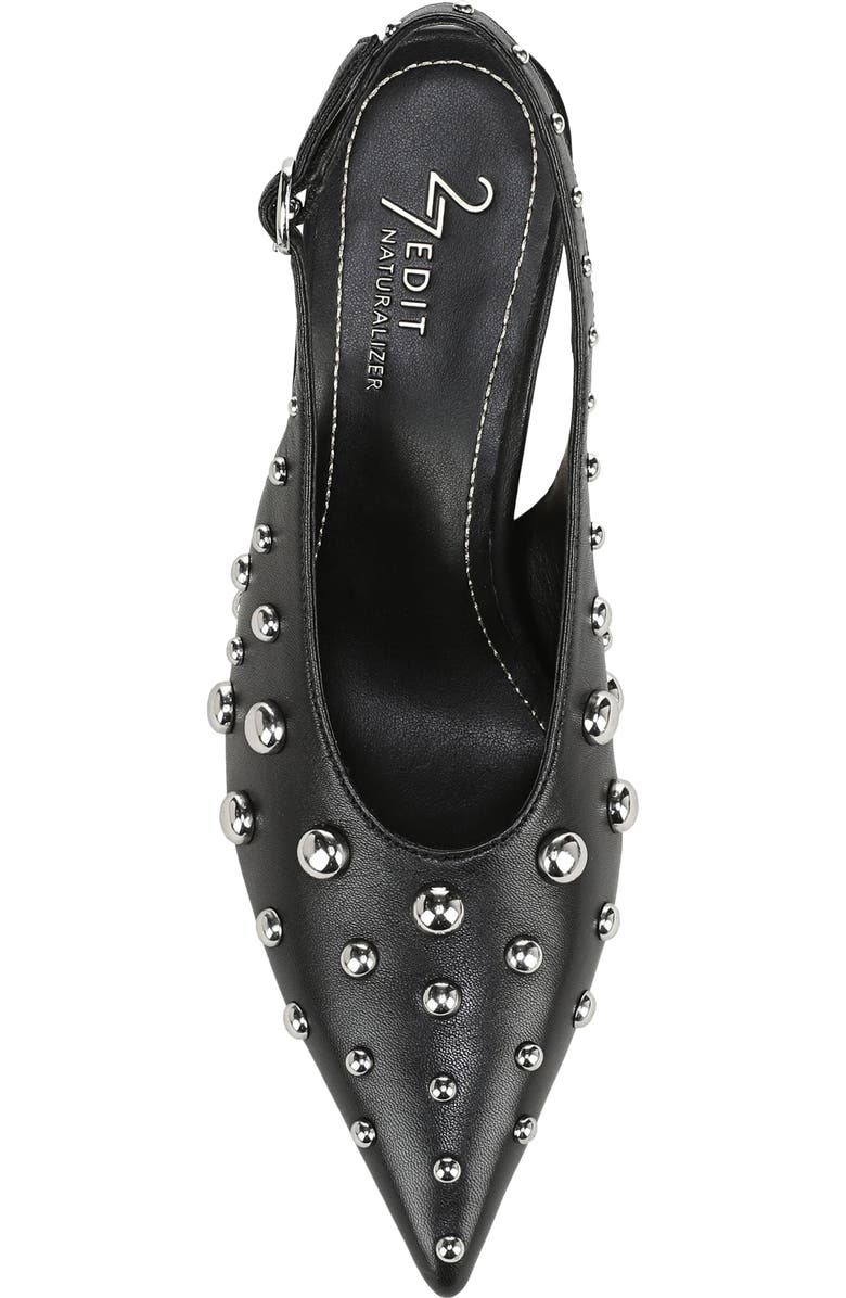 27 EDIT Naturalizer Elaine Stud Slingback Pointed Toe Pump, Alternate, color, Black