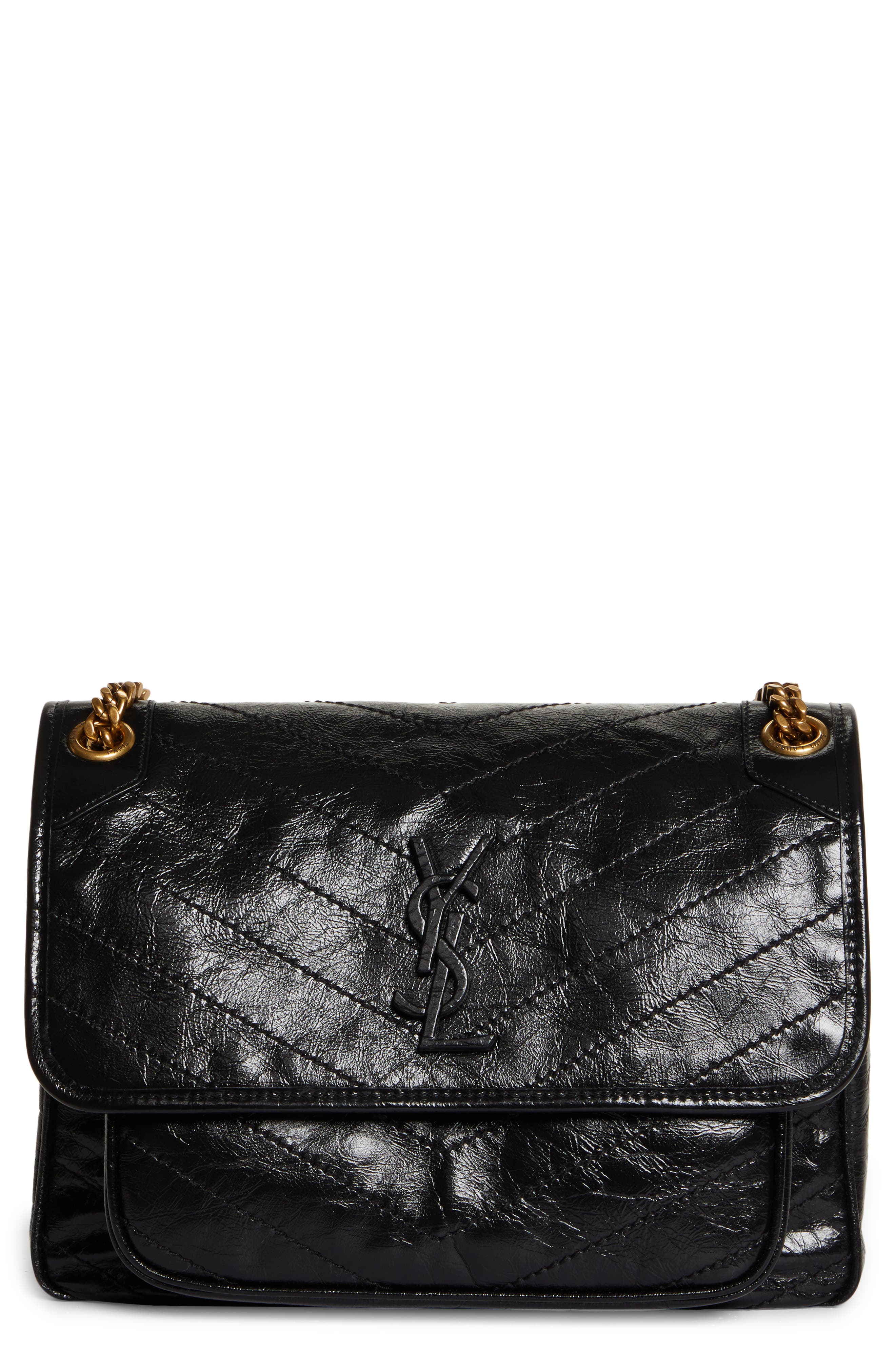 Saint Laurent Medium Niki Matelassé Leather Shoulder Bag, Main, color, 