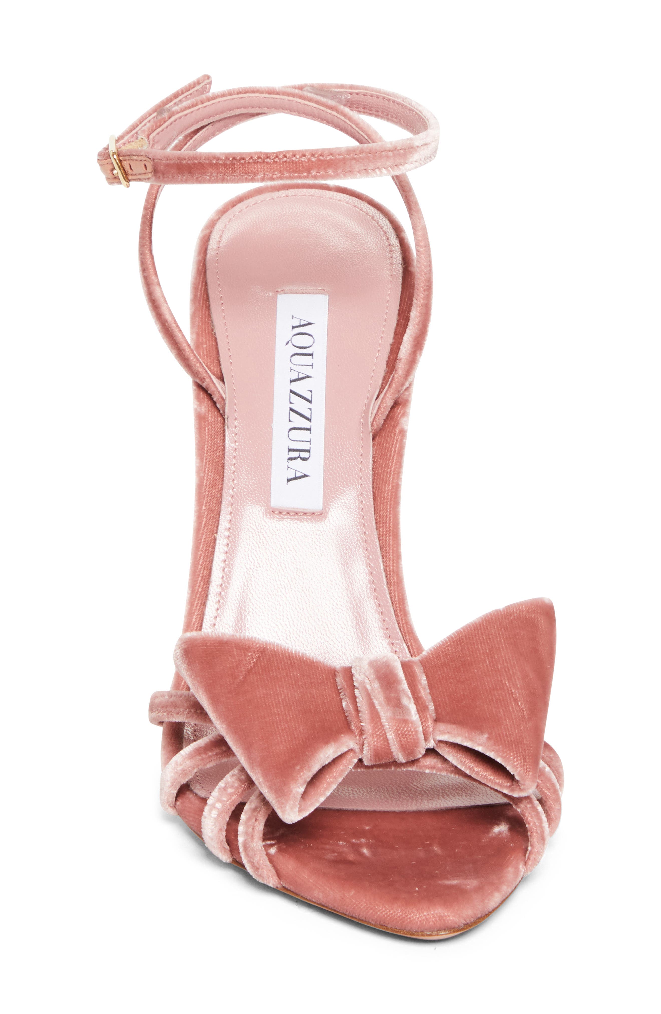 Aquazzura Black Tie Ankle Strap Sandal, Alternate, color, Antique Rose