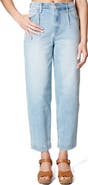 Nicole Miller High Waisted Pleated Front Tapered Leg Jeans