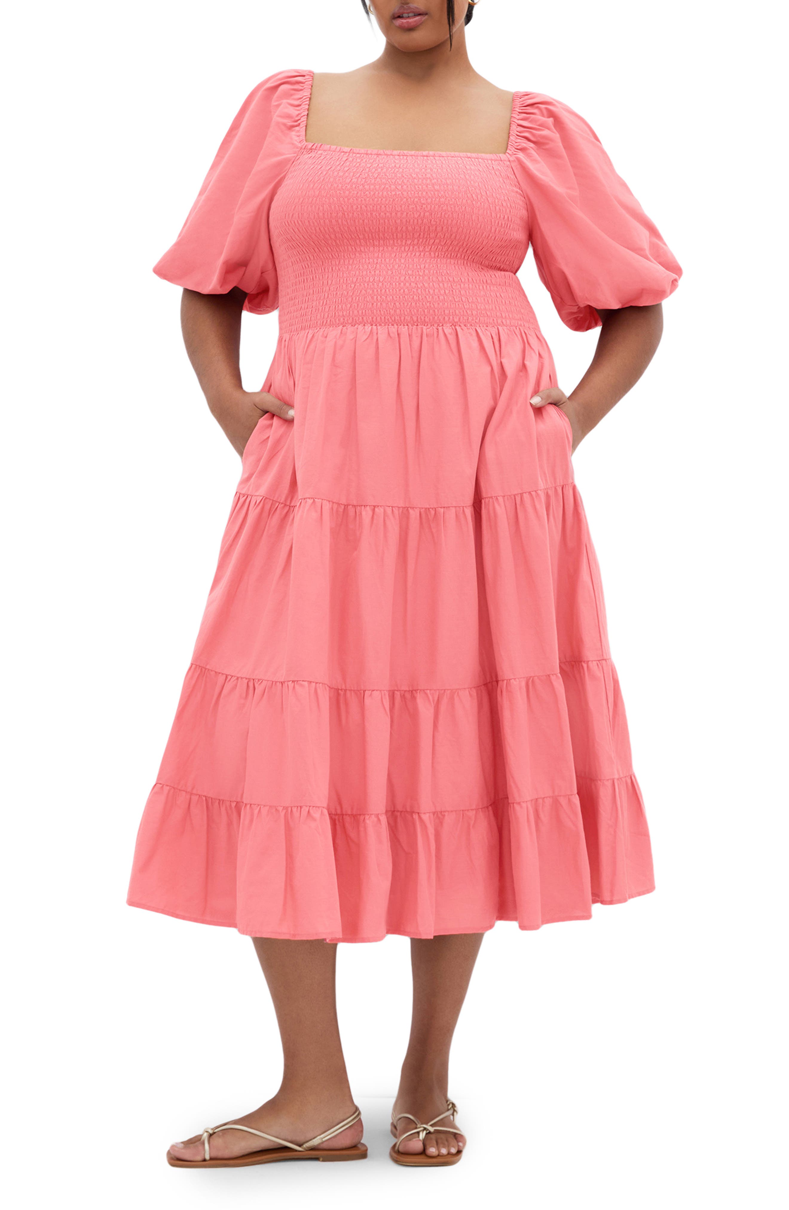 Ariella Tiered Cotton Midi Dress