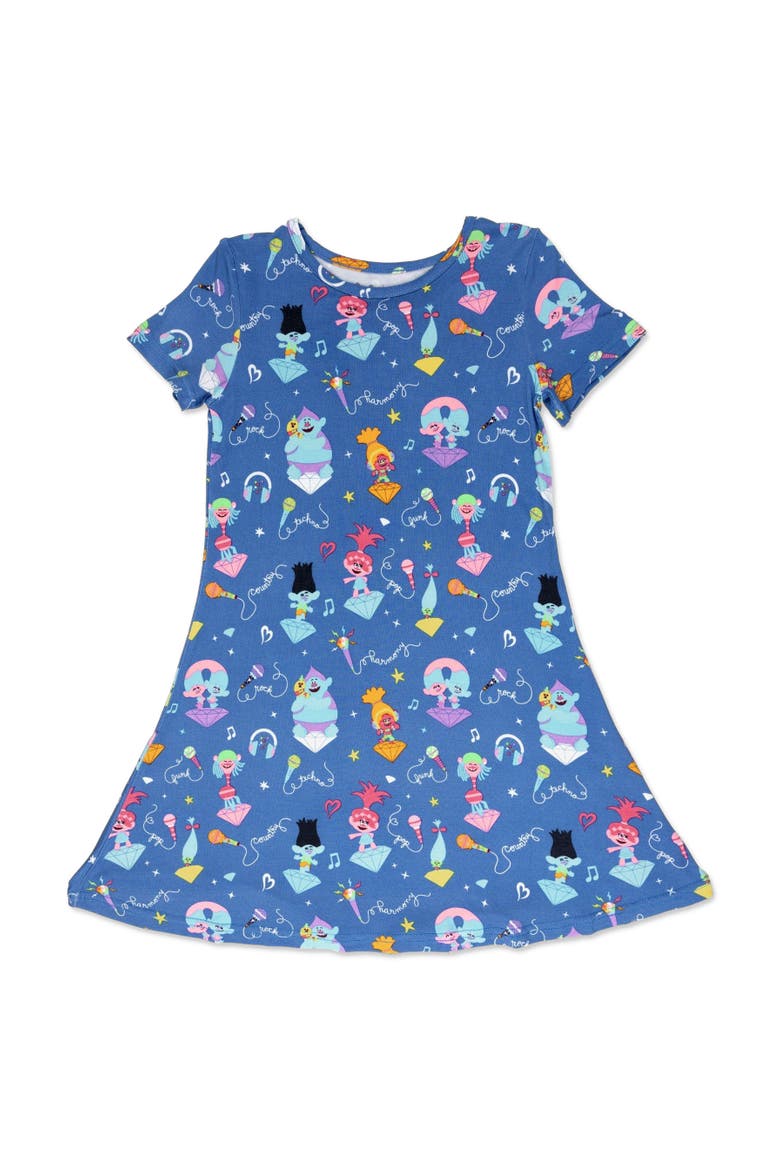 Kids' Trolls Music Short Sleeve Dress, Main, color, Trolls Music
