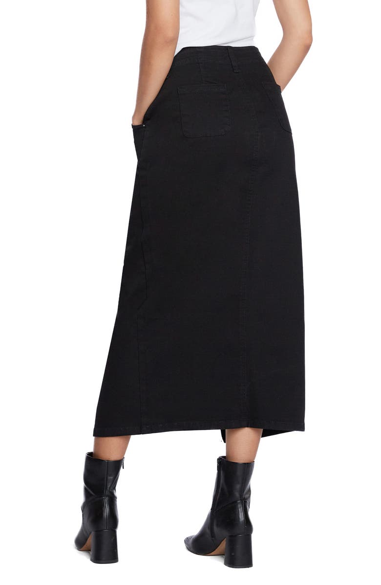Wash Lab Denim Daily Slit Denim Midi Skirt, Alternate, color, Black Sky