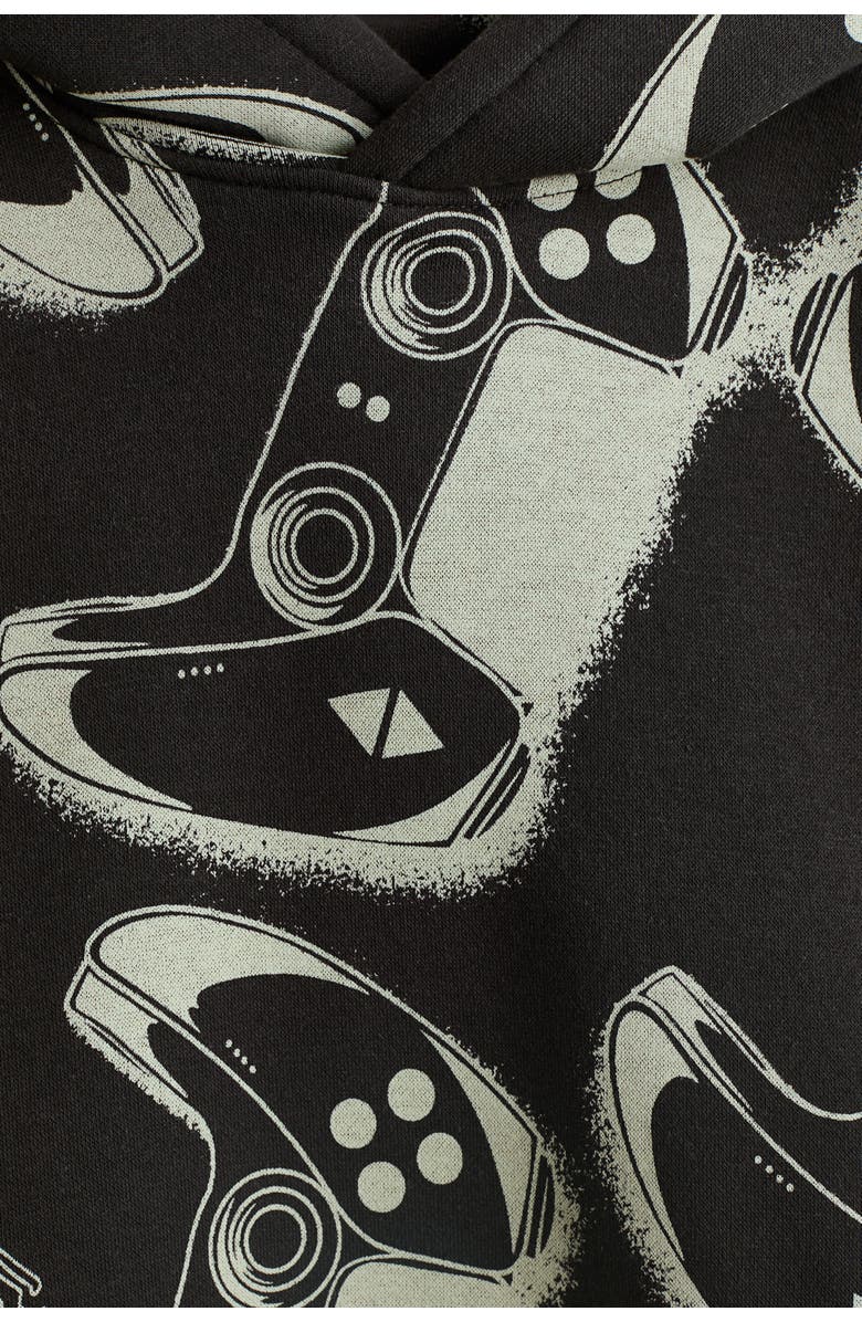 H&M Hoodie, Alternate, color, Black/Game Controllers