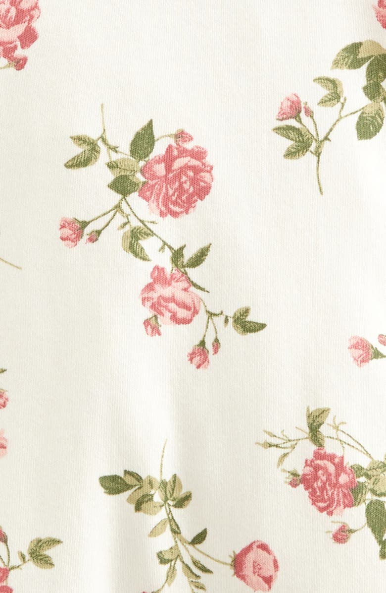 Nordstrom Zip Front Footie & Headband Set, Alternate, color, Ivory Egret Mood Floral