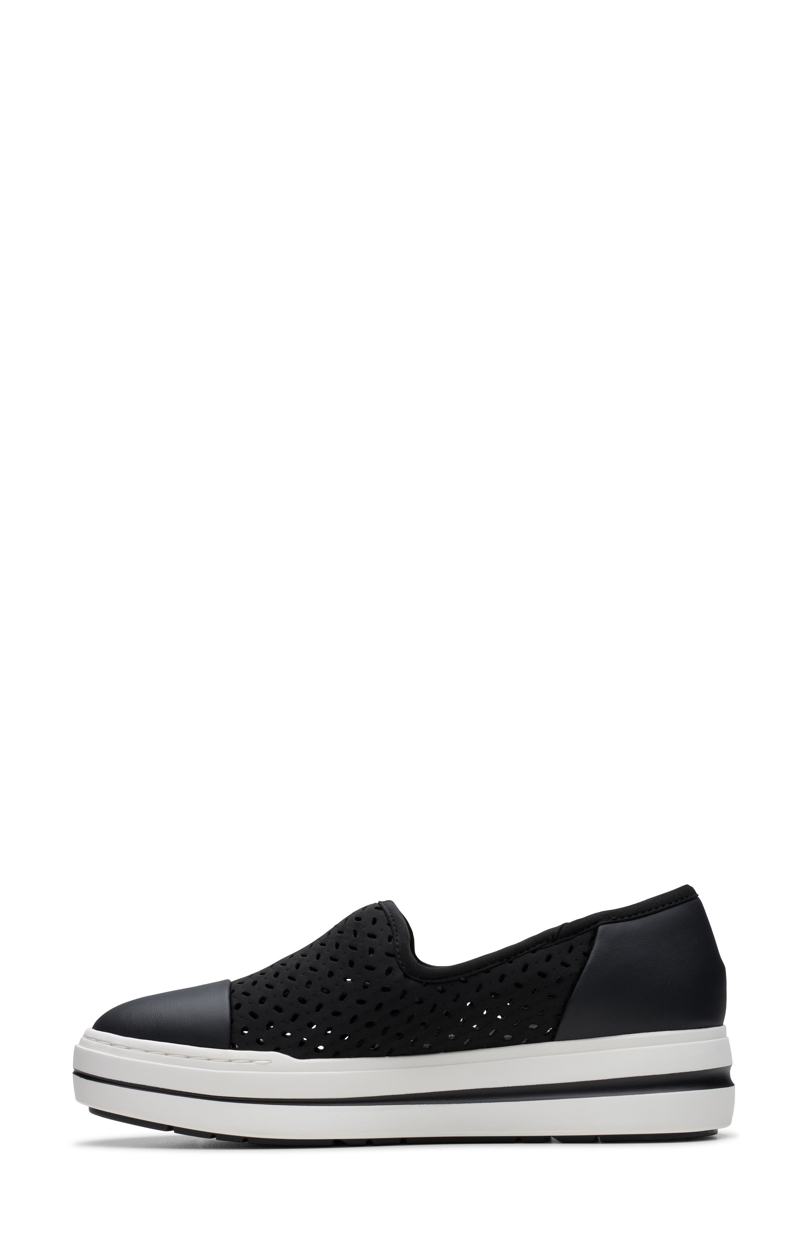 Clarks<sup>®</sup> Audreigh Star Platorm Slip-On Sneaker - Wide Width Available, Alternate, color, Black
