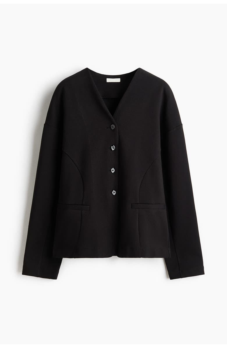 H&M Jersey Blazer, Main, color, Black