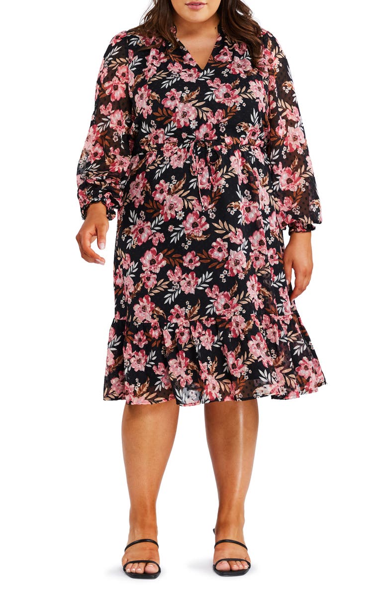 Estelle Woodland Floral Long Sleeve Dress, Main, color, 